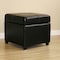 Baxton Studio Black Full Leather Storage Cube Ottoman A-1814 - alternate 4